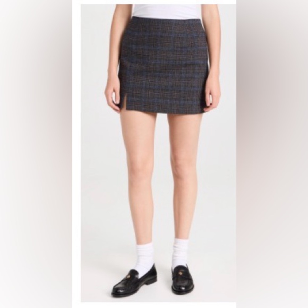 Madewell Plaid Skirt in Black and Blue